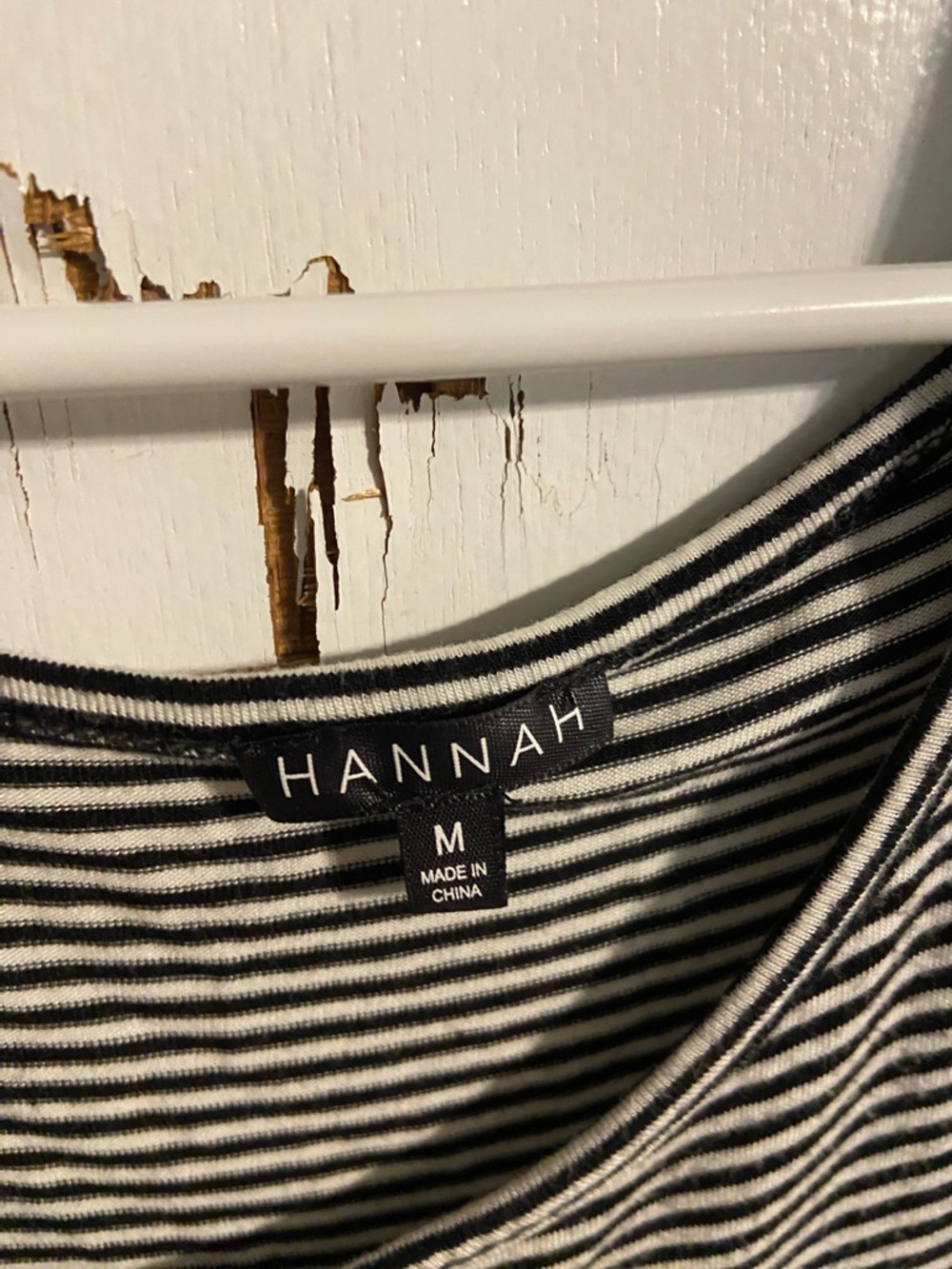 Hannah Black & White Striped Scoop Neck Tee - Picture 4 of 7